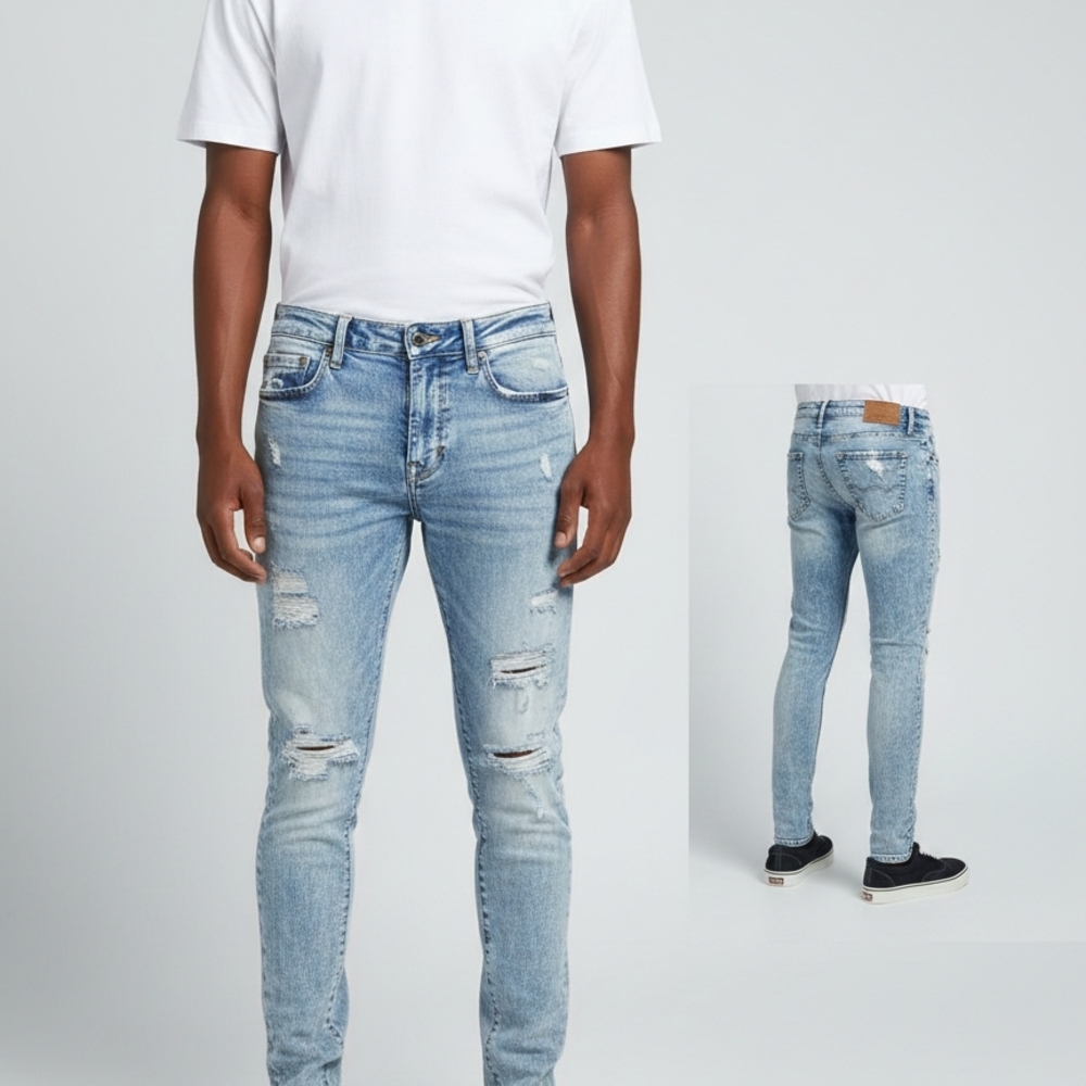 American Eagle Outfitters Men's Light Blue Skinny Jeans